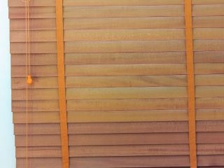 Faux wood blinds in a Santa Monica living room